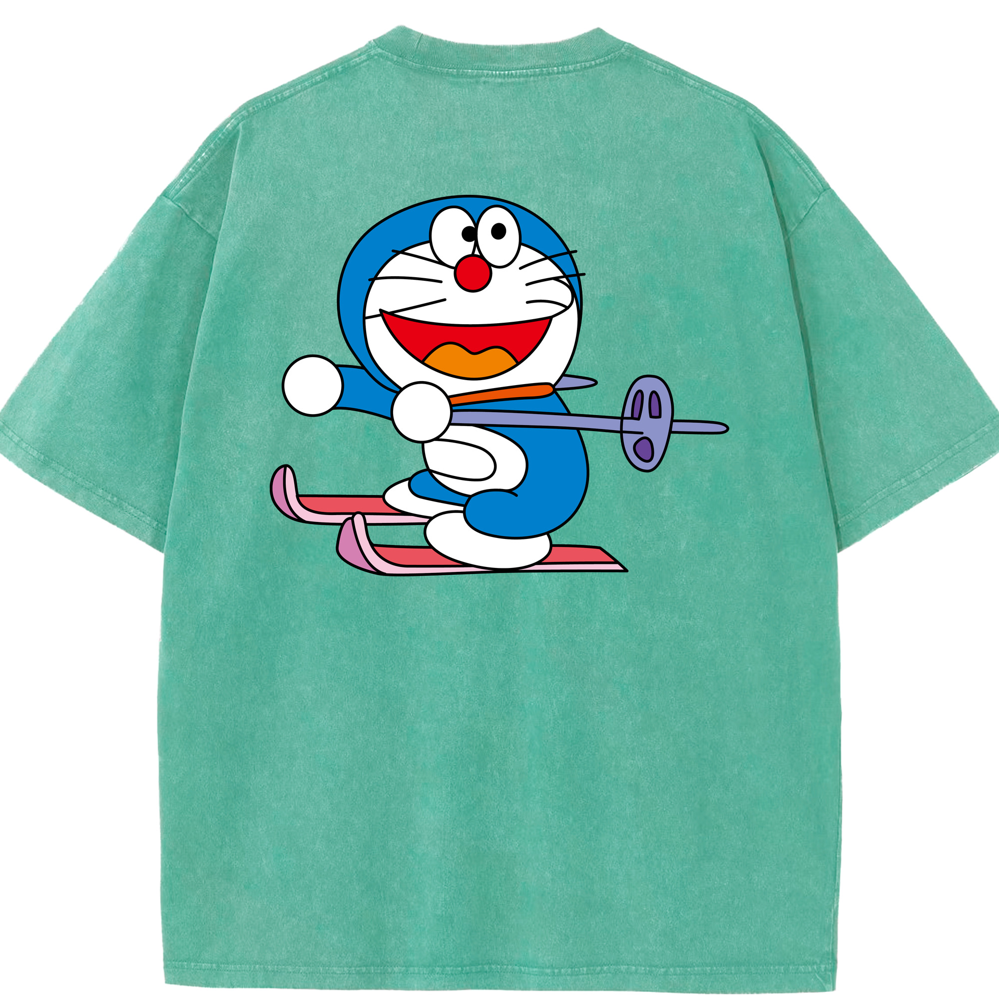 （画像用） ドラえもん Doraemon 綿100% ヴィンテージ風 半袖Tシャツ（背面プリント）